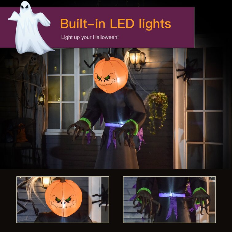 The Holiday Aisle® Halloween Pumpkin Reaper Light Up Yard